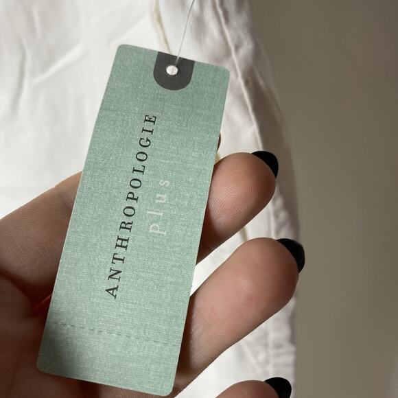 Maeve Anthropologie The Naomi Wide-Leg Flare Pants White Women's Plus 22W NWT - Picture 4 of 10